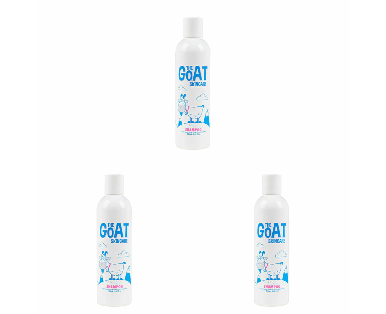 3PK The Goat Skincare Gentle Moisturising Shampoo 250ml for Sensitive Dry Skin