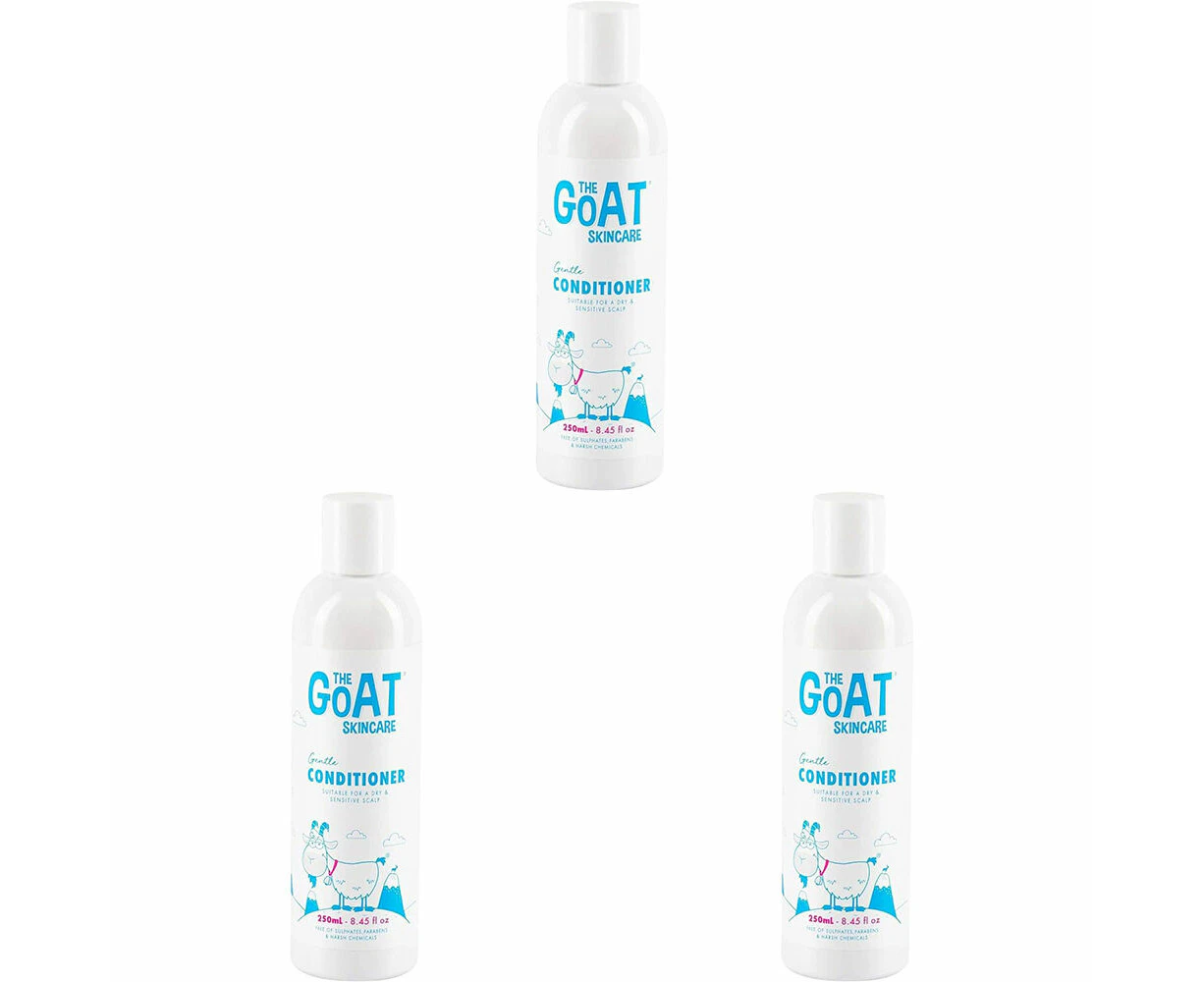 3PK The Goat Skincare Gentle Hair Softening Conditioner 250ml for Sensitive Skin