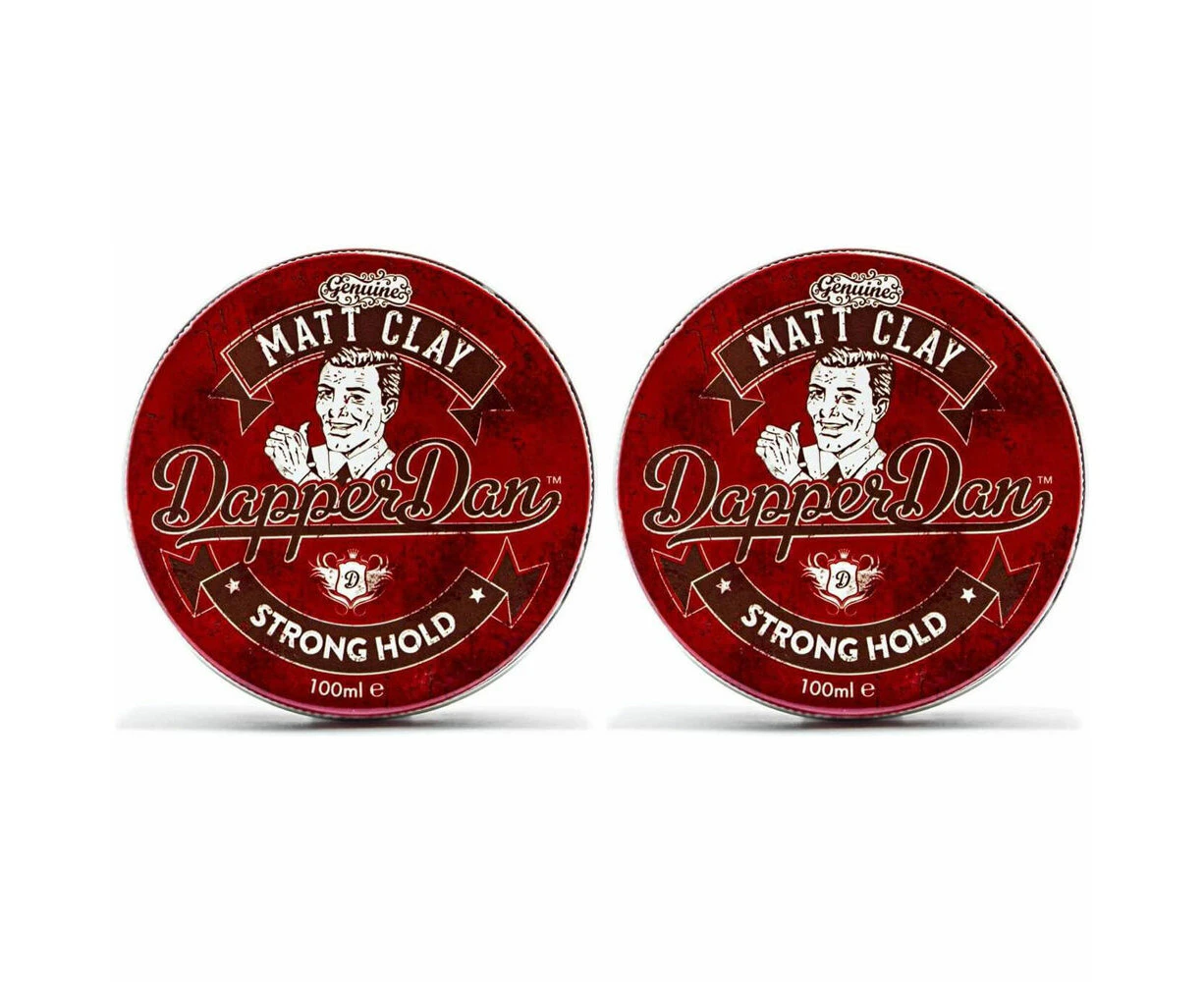 2PK Dapper Dan Men's Matte Clay Soft & Easy Apply Hair Styling Strong Hold 100ml