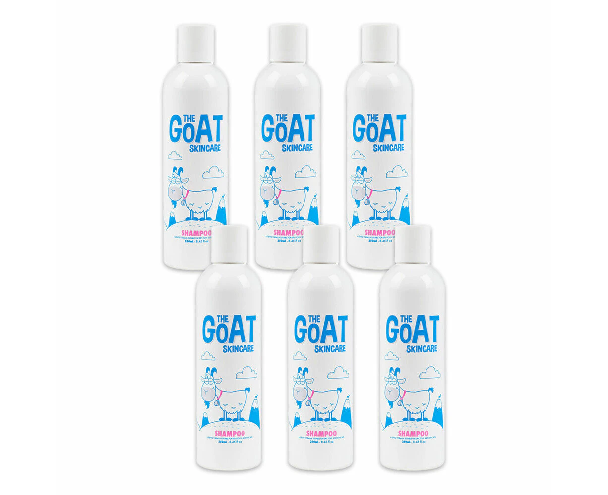 6PK The Goat Skincare Gentle Moisturising Shampoo 250ml for Sensitive Dry Skin