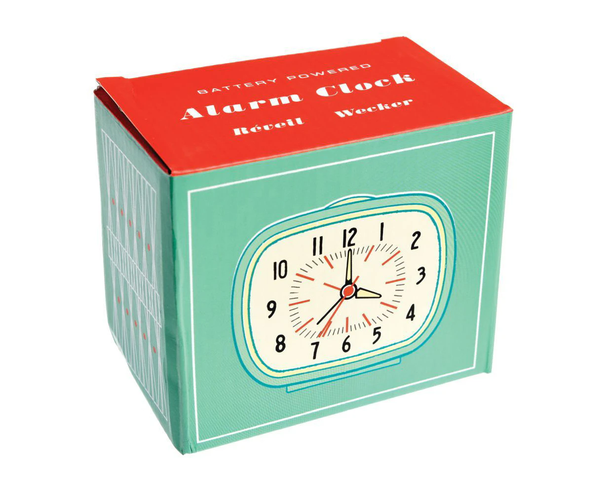 Rex London Retro Style Alarm Clock Indoor Home Tabletop/Bedside Decor Blue