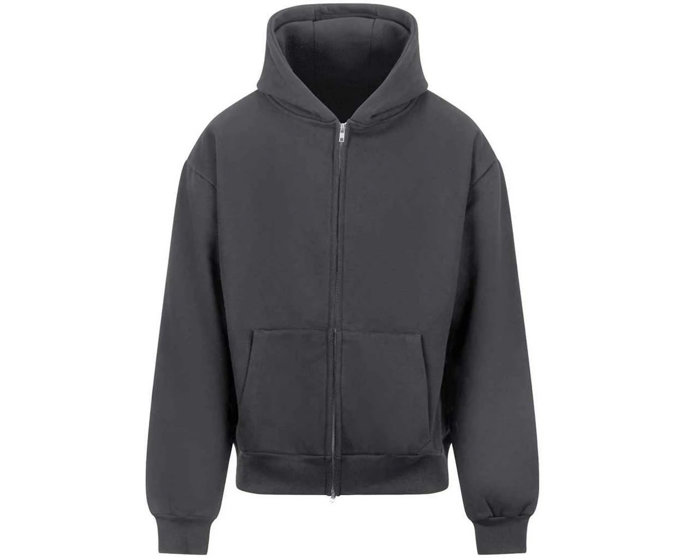 Awdis Unisex Adult Signature Heavyweight Oversized Full Zip Hoodie (Solid Charcoal) - PC7626