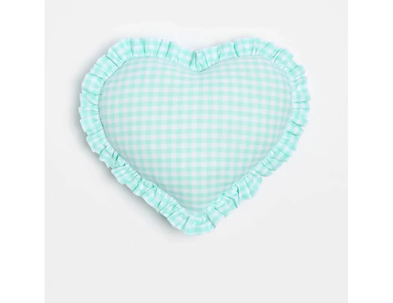 Target Gingham Heart Cushion - Mint