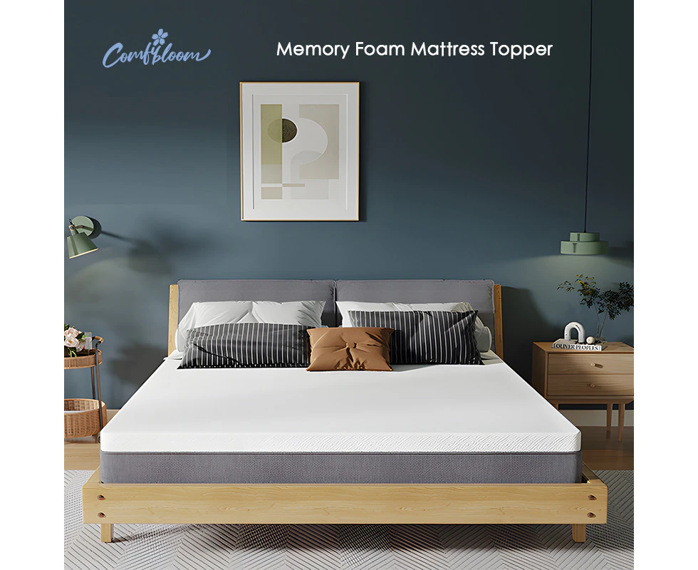 5cm Thick Memory Foam Mattress Topper with Washable Waterproof Cover, 2cm Memory Foam Plus 3cm High Resilience Foam, （Double Size)