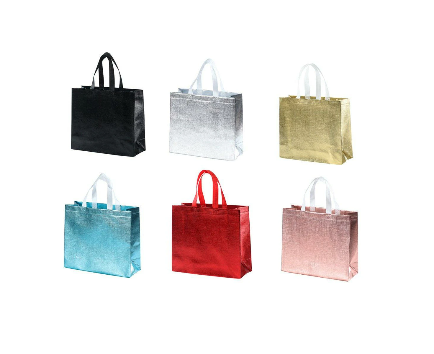 25PCS Embossed Non-Woven Tote Bag Fashion Shopping Gift Packaging Bag