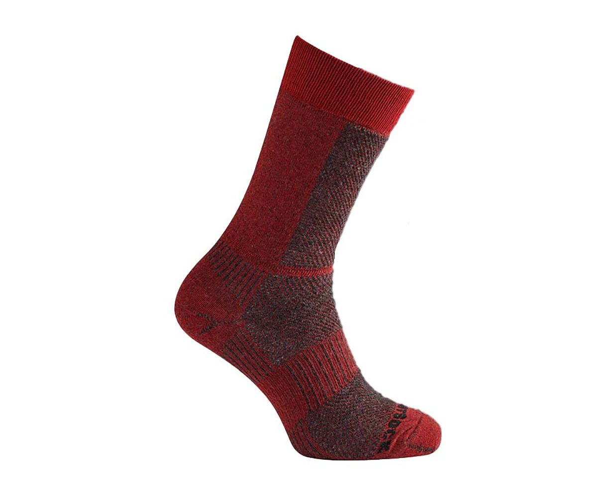 Wrightsock Eco Lt Hike Crew Length Black/Red Unisex Outdoor Hiking/Trail Socks