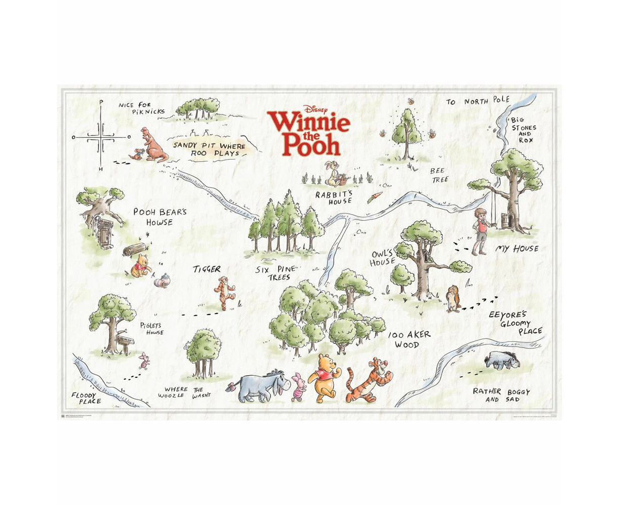 Disney Winnie the Pooh 100 Acre Wood Poster 91.5x60cm Hanging Wall Decor