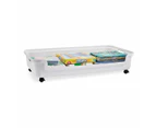 Underbed Storage Tub with Wheels, Large, White - Anko