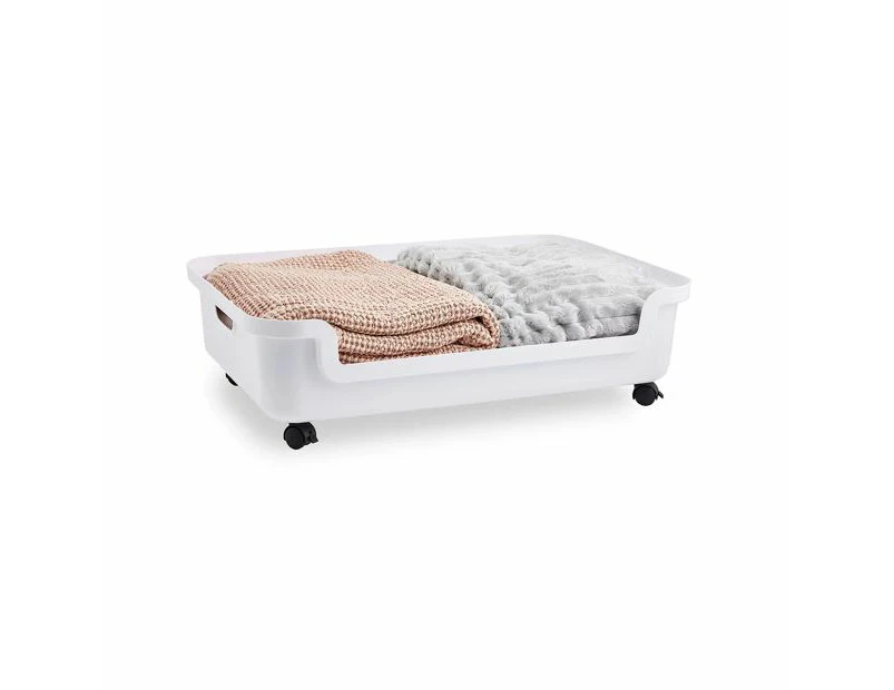 Underbed Storage Tub with Wheels, Medium, White - Anko