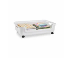 Underbed Storage Tub with Wheels, Medium, White - Anko