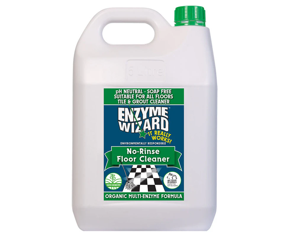 Enzyme Wizard 5L No Rinse Hard Surface Floor/Tiles/Lino/Conceret/Patio Cleaner