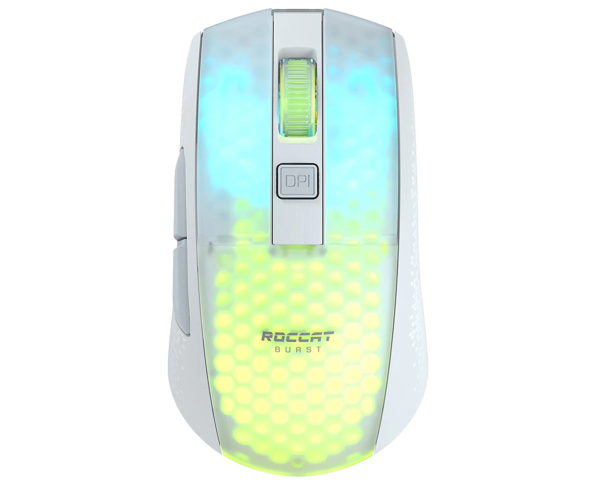 Roccat Burst Pro Air Lightweight Optical Wireless RGB Gaming Mouse (White)