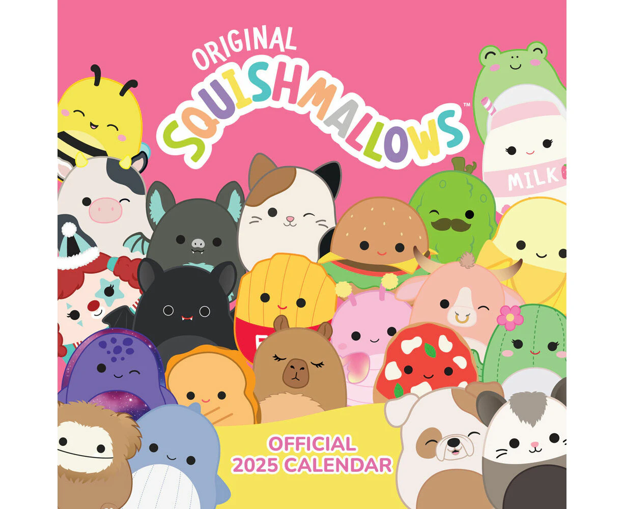 Squishmallows 2025 Square Wall Calendar 30x30cm Home/Room Hanging Decor