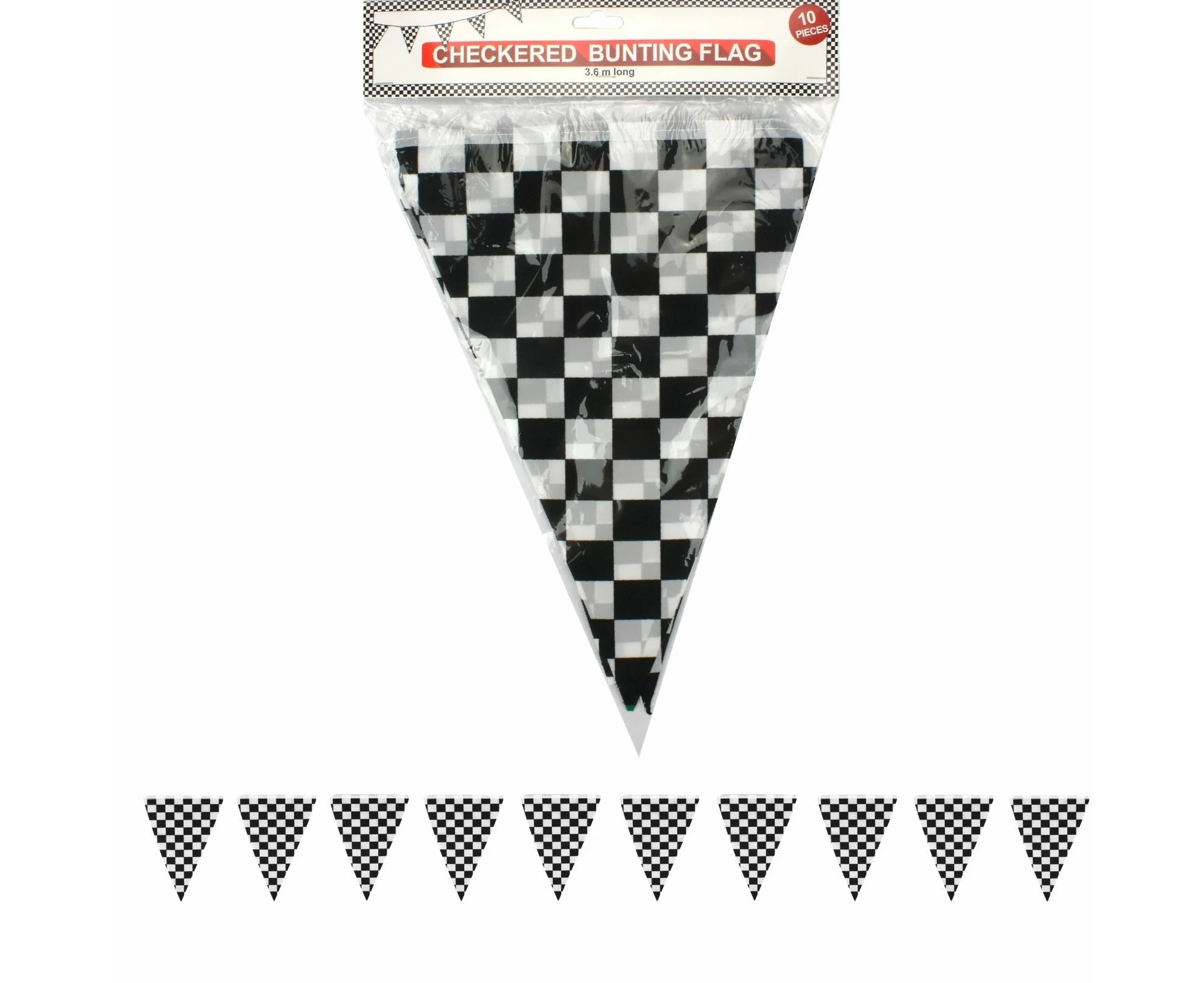 Black and White Chequered Flag Banner (3.6m)