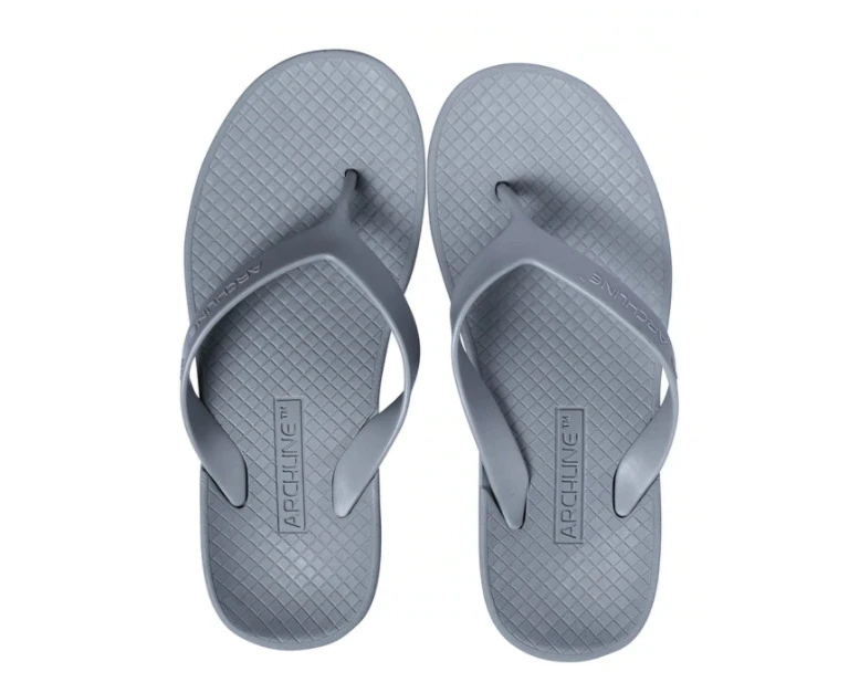 ARCHLINE Orthotic Flip Flops Thongs Arch Support Shoes Footwear - Grey