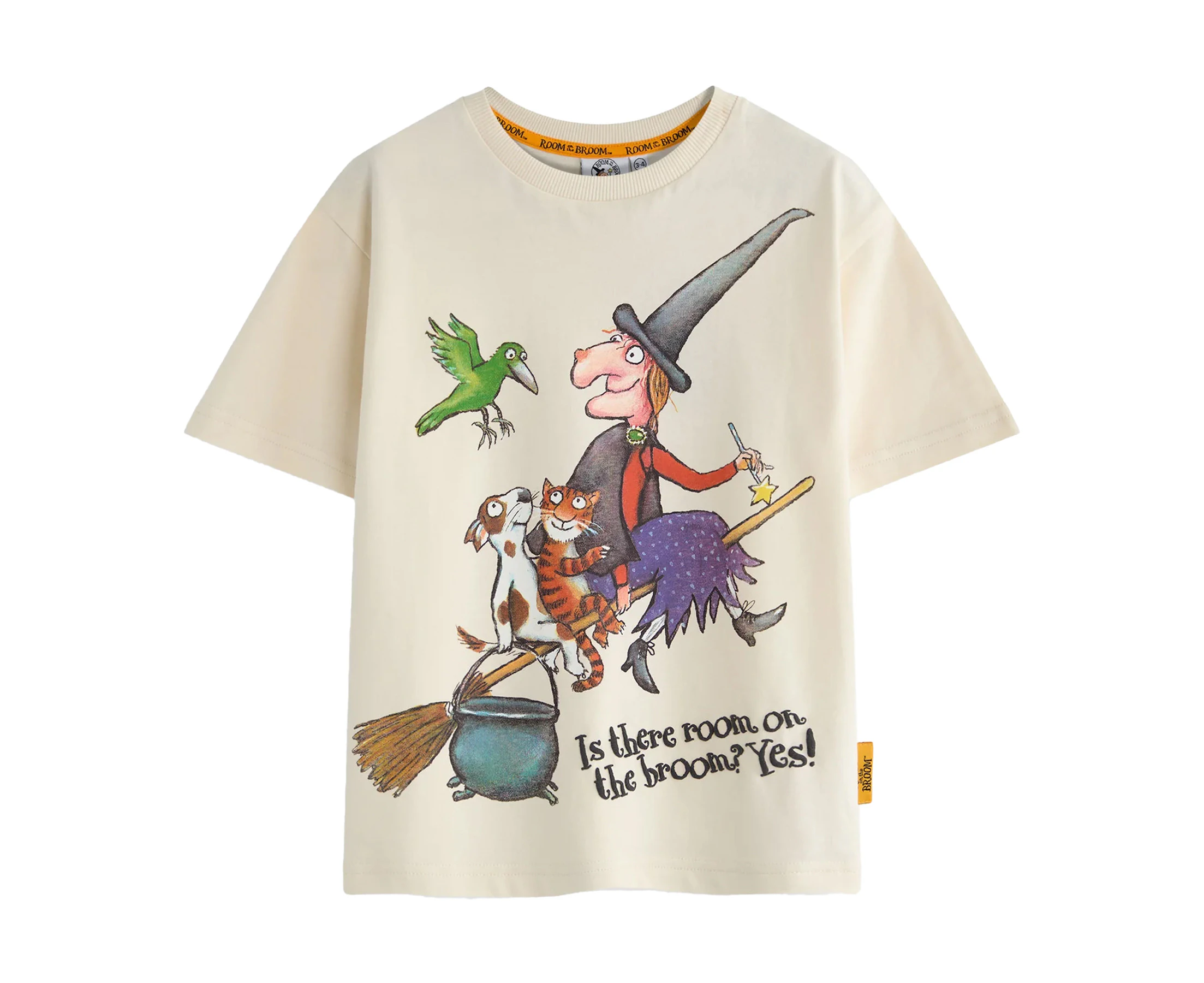 The Gruffalo Childrens/Kids Room On The Broom Group Pose Short-Sleeved T-Shirt (Beige) - NS8750