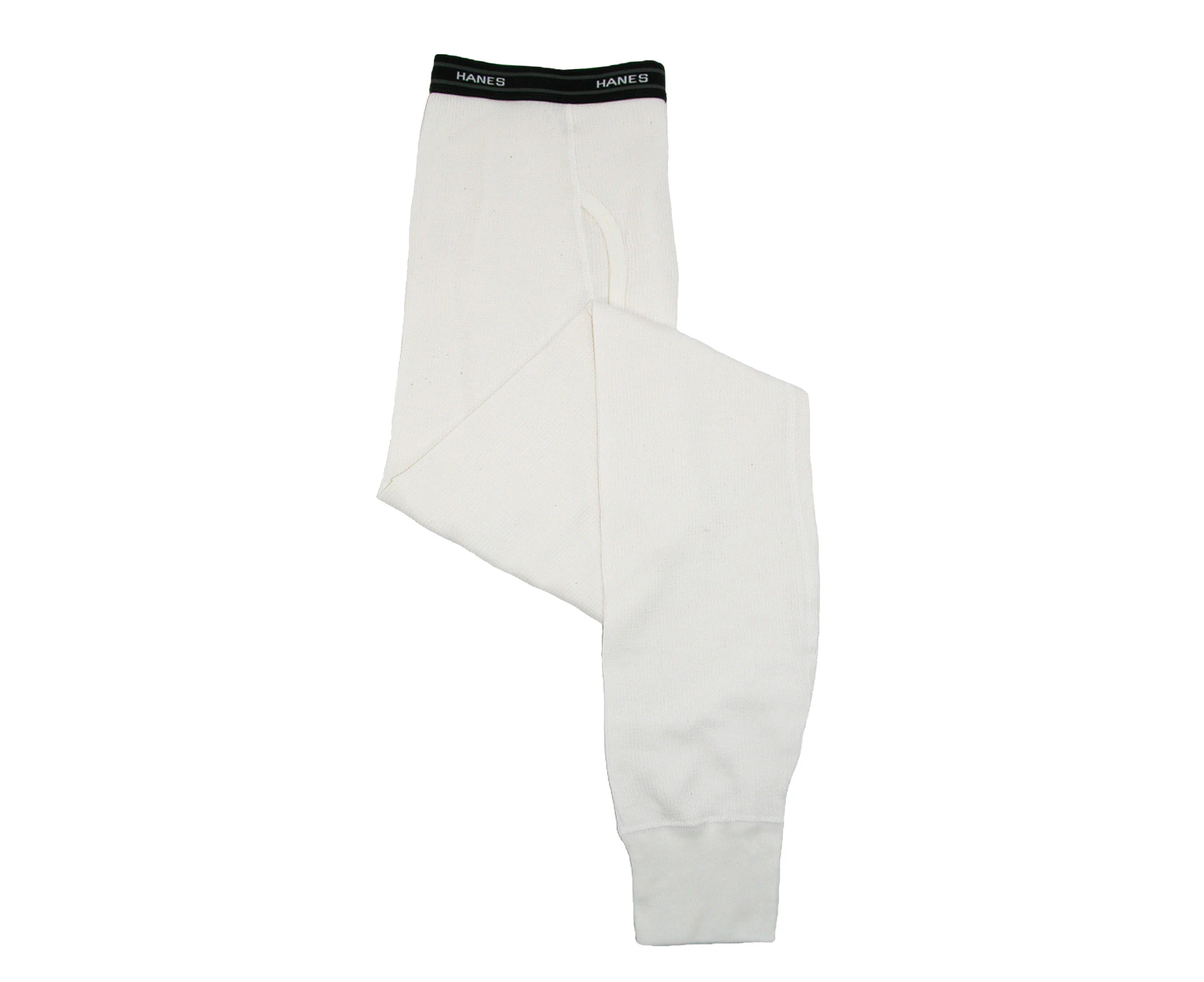 HANES Men's Thermal Cotton Long Johns Ankle Length Pants Underwear Bottoms - White - XL - White