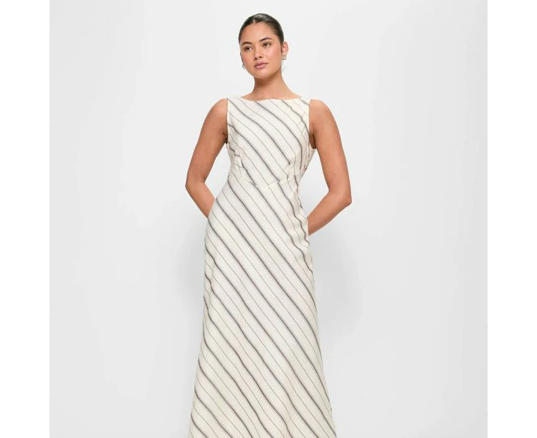 European Linen Blend Low Back Midi Dress - Lily Loves