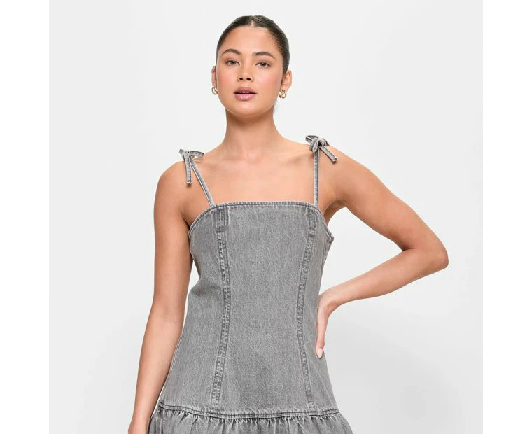 Strappy Denim Mini Dress - Lily Loves