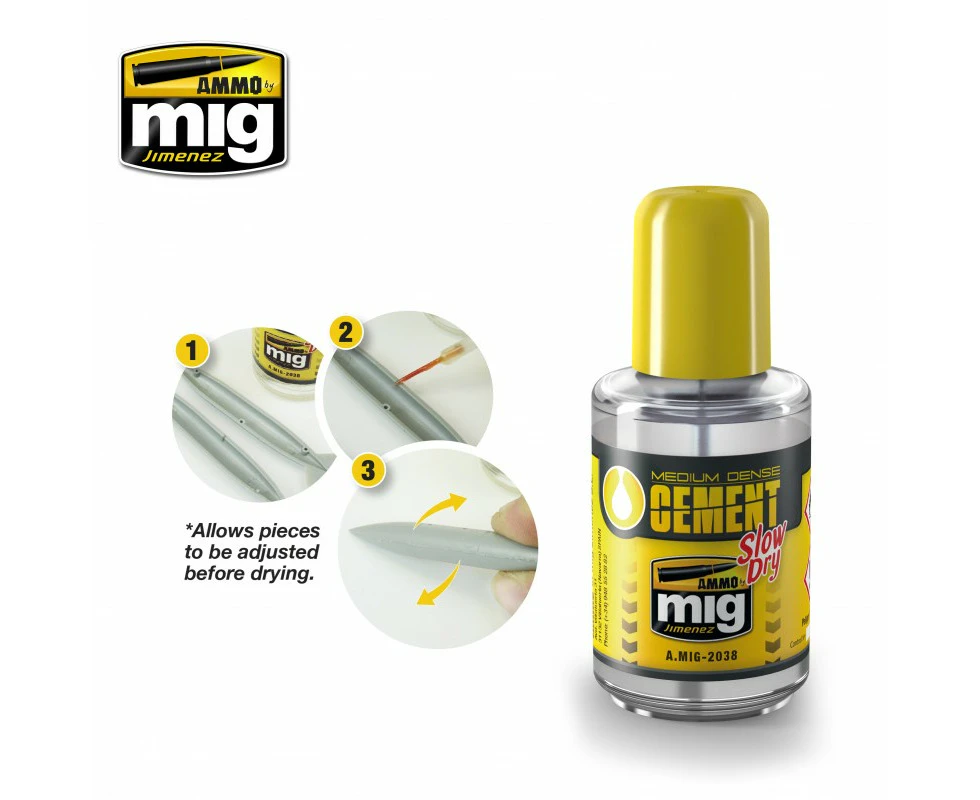 Ammo By Mig Accessories Medium Dense Cement Slow Dry (polyester Plastic Glue)