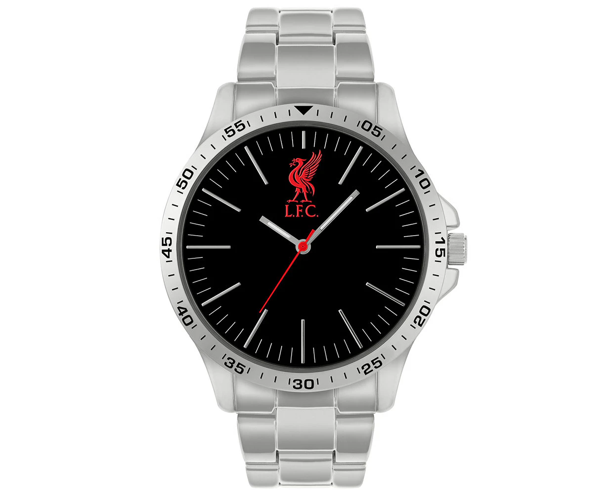 Liverpool FC Mens Bracelet Analogue Watch (Silver/Black) - TA13284