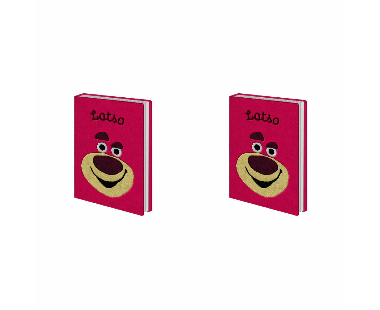 2PK Disney Toy Story Lotso Plush Notebook Writing Stationery Pink 21x16cm