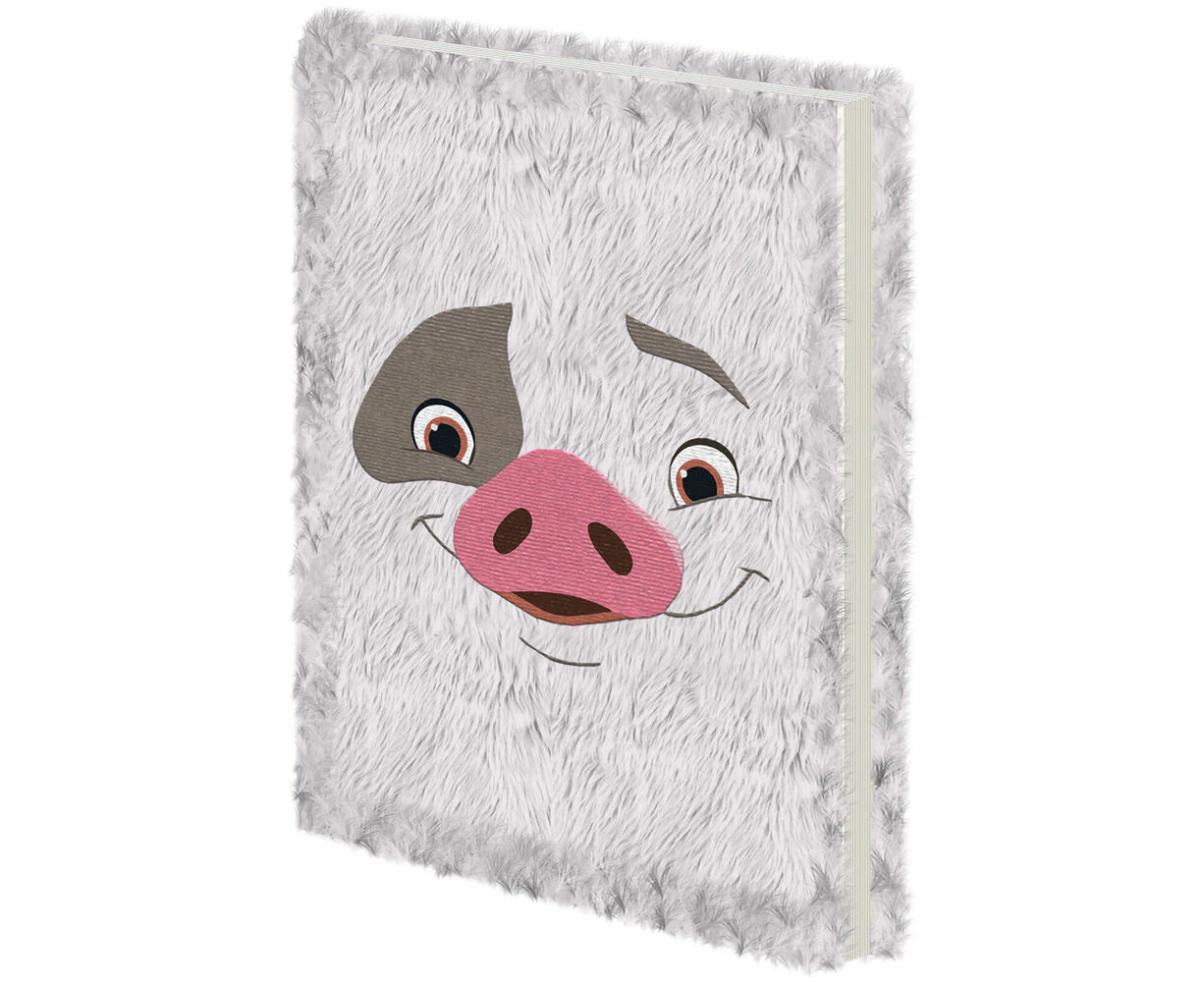 Disney Moana 2 Pua Plush Kids Notebook Writing Stationery Grey 22x16.5cm