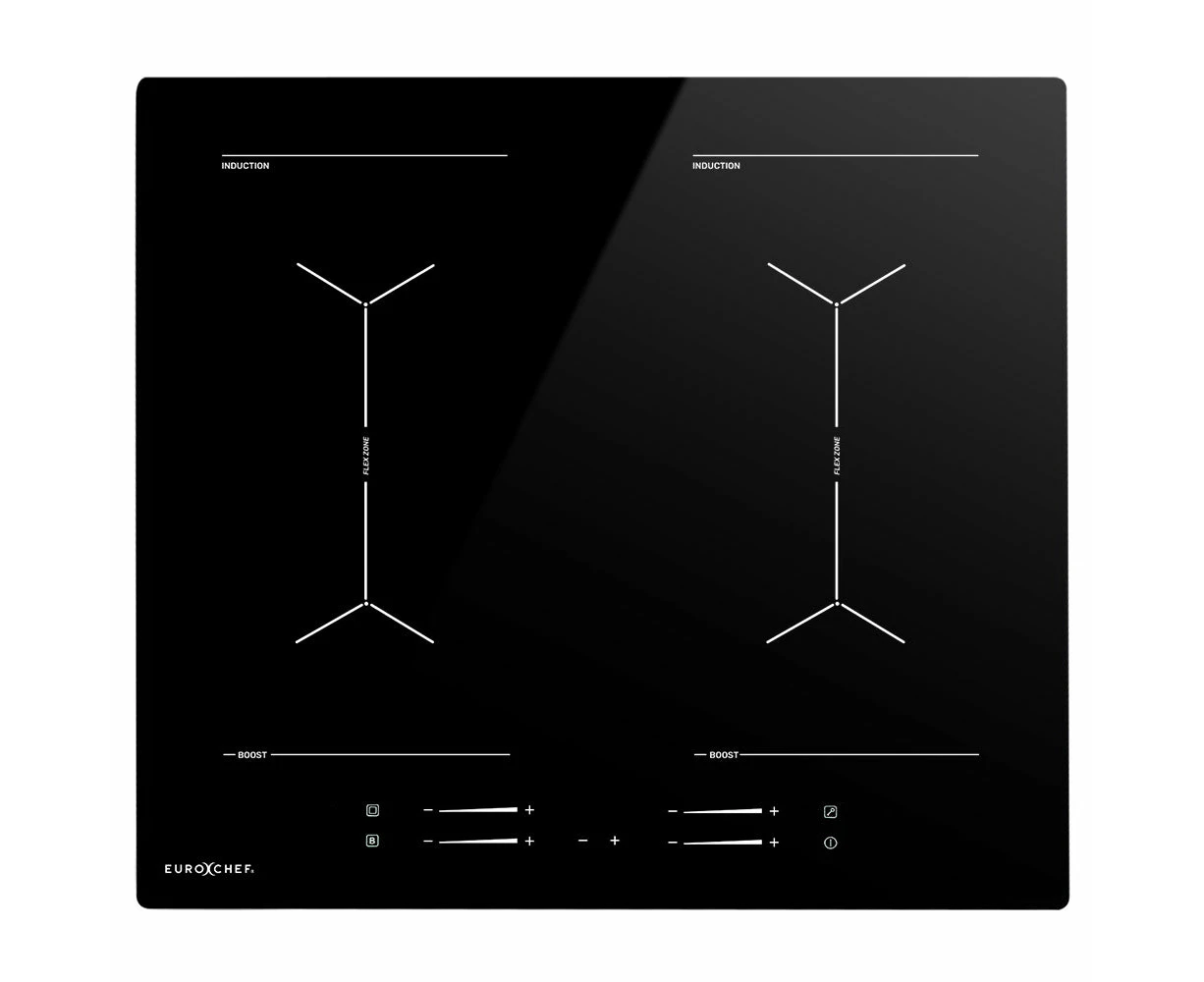 Cooktops Eurochef 60Cm 4 Zone Induction Cooktop 7200W Electric Dual Link Bridged Hobs Touch Controls