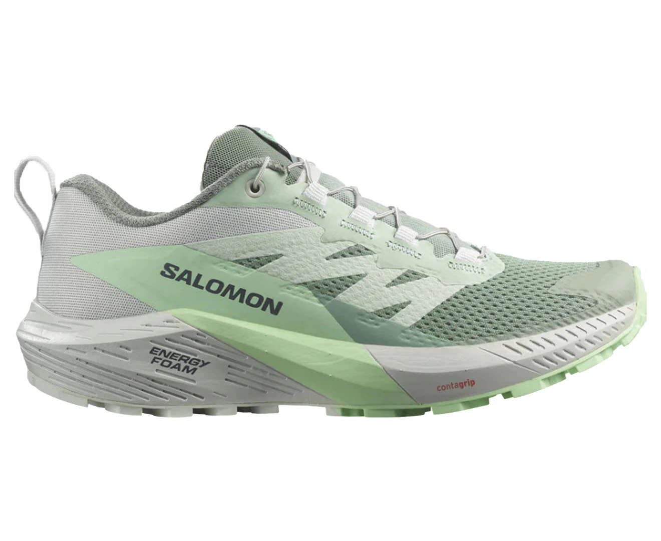 Salomon Women's Sense Rise 5 Trail Running Shoes - Lily Pad/Metal/Green Ash