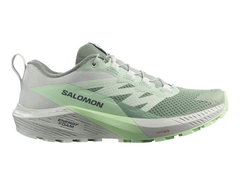 Salomon Women's Sense Rise 5 Trail Running Shoes - Lily Pad/Metal/Green Ash