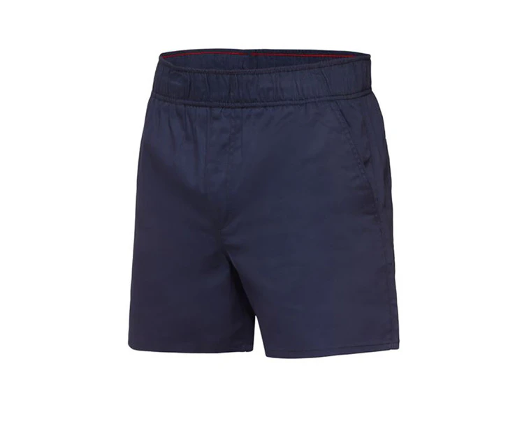 Mens Hard Yakka Elastic Waist Short Navy Cotton Work Wear