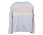 Eve Girl Youth Girls' Base Paneled Long Sleeve Tee - Grey/Pink