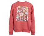 Eve Girl Youth Wild Flower Crew Jumper - Rose