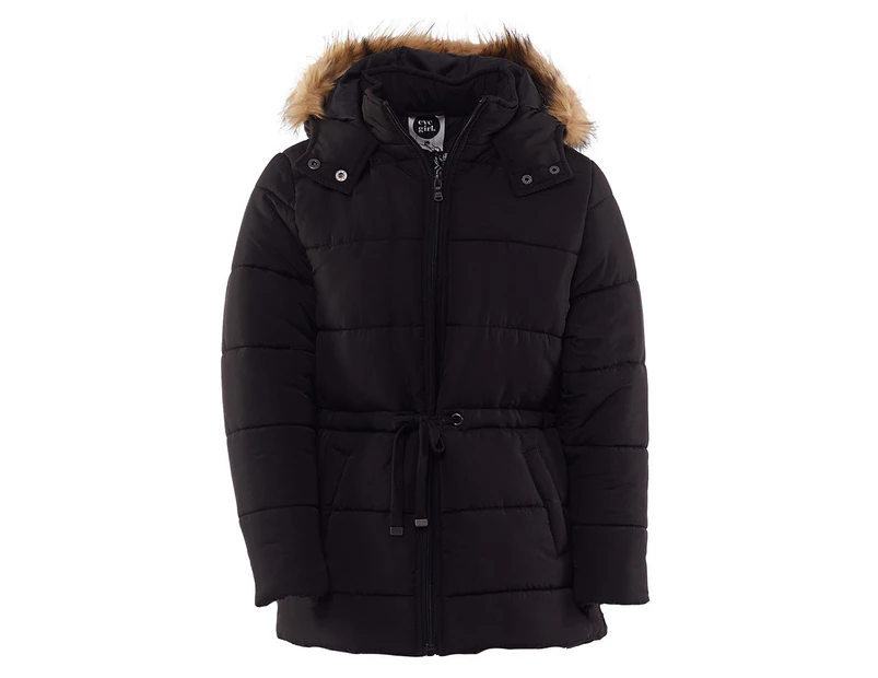 Eve Girl Girls' Essential Puffer Jacket - Black