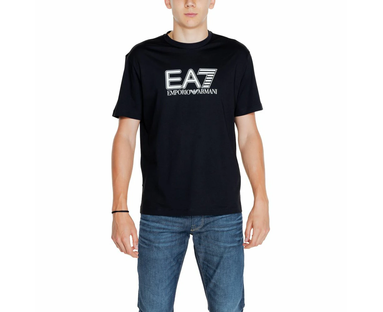 Ea7 Emporio Armani Black Cotton T Shirt