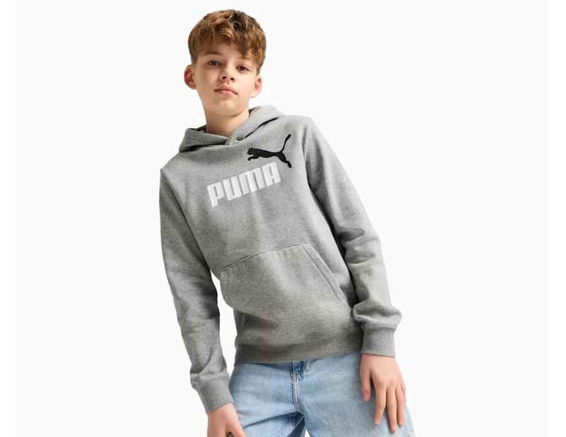 Puma Kids'/Youth Essentials 2-Colour No. 1 Logo Hoodie - Medium Grey Heather