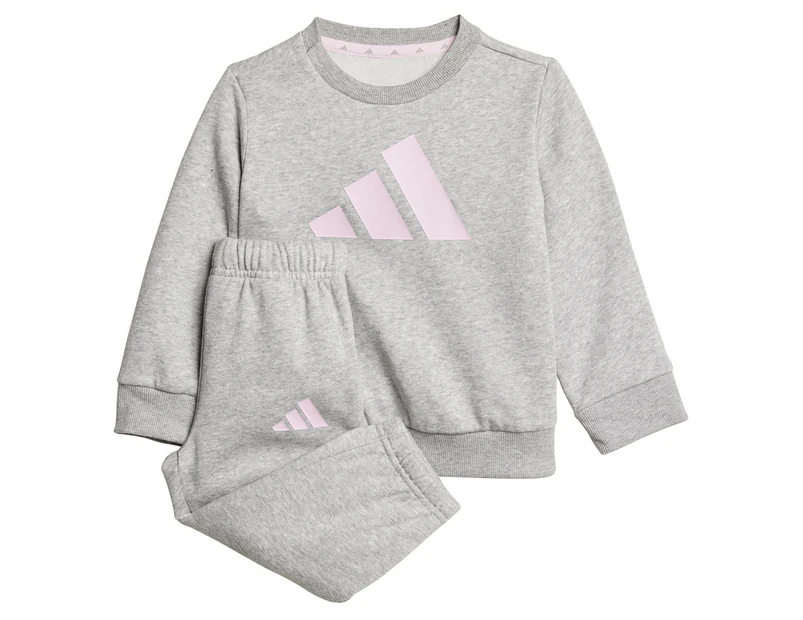 Adidas Baby/Toddler Essentials Jogger Set - Medium Grey Heather/Clear Pink