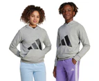 Adidas Youth Hooded Sweatshirt - Medium Grey Heather/Black