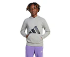 Adidas Youth Hooded Sweatshirt - Medium Grey Heather/Black