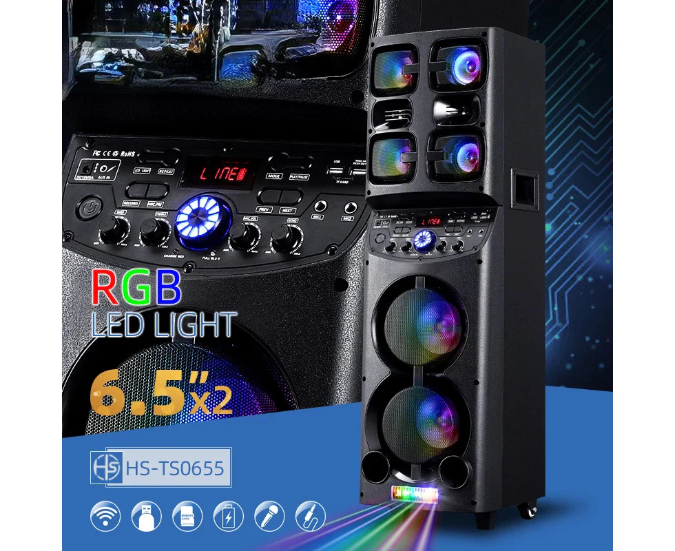 Professional Battery bluetooth speaker with Led light i5-big speaker