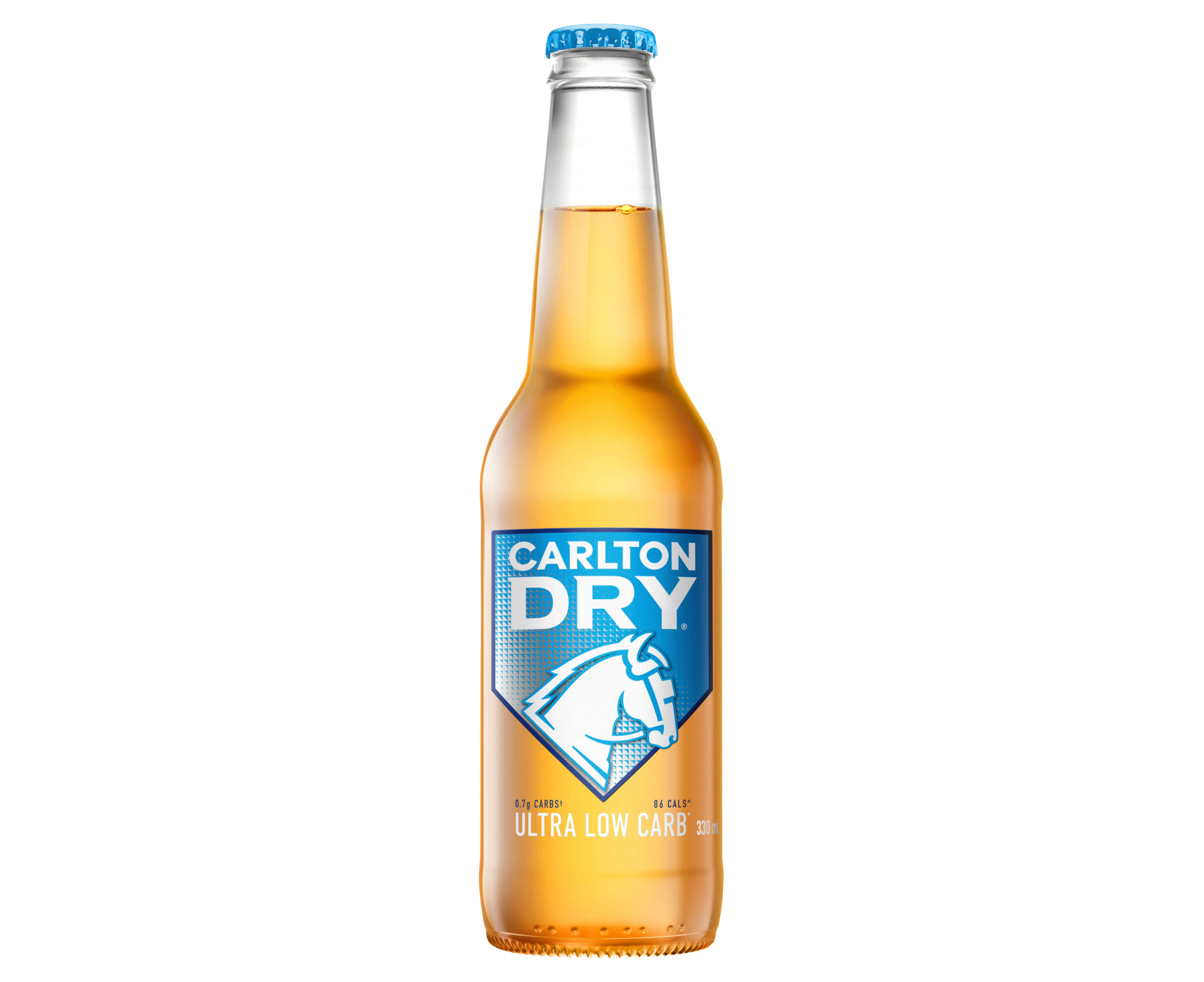 Carlton Dry, Low Carb & Full Strength Beer, Crisp & Refreshing Finish, Classic Australian Lager, 4.5% ABV, 330mL (Case of 24 Bottles)