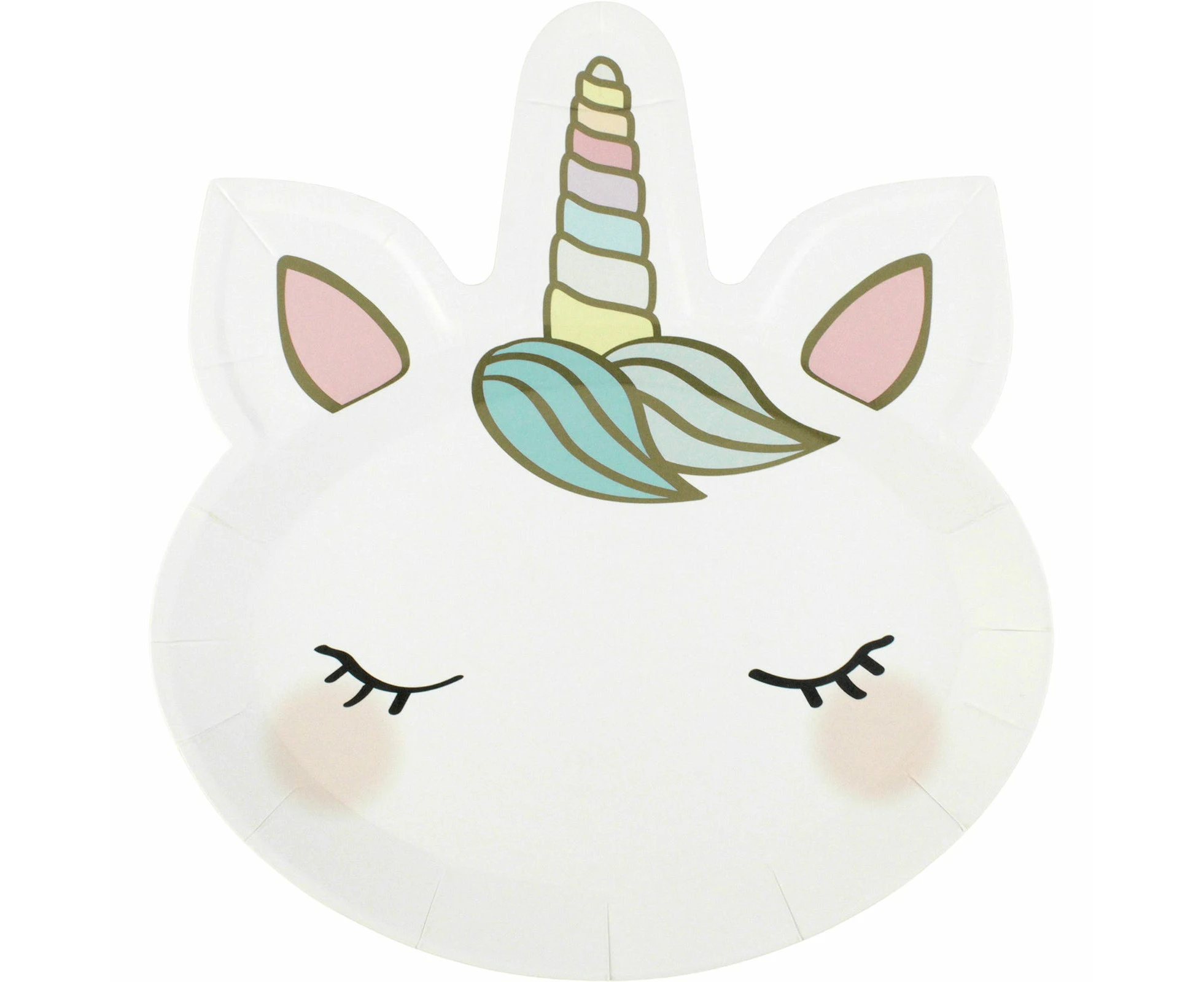 Talking Tables We Heart Unicorns Pastel Shaped Plates (Pack of 8)