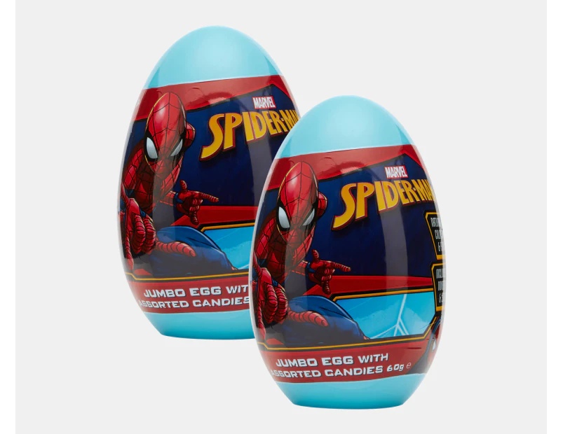 2 x Spider-Man Jumbo Egg w/ Assorted Candies 60g