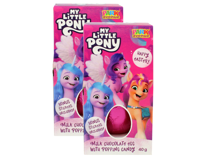 2 x My Little Pony Milk Chocolate Easter Egg w/ Popping Candy 40g