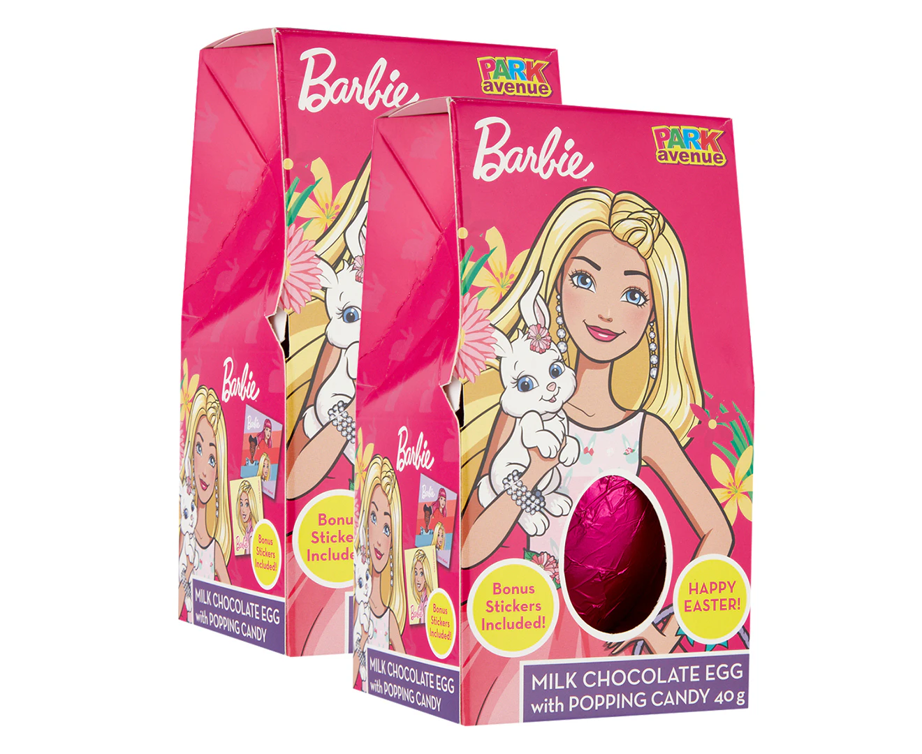 2 x Barbie Milk Chocolate Egg w/ Popping Candy 40g