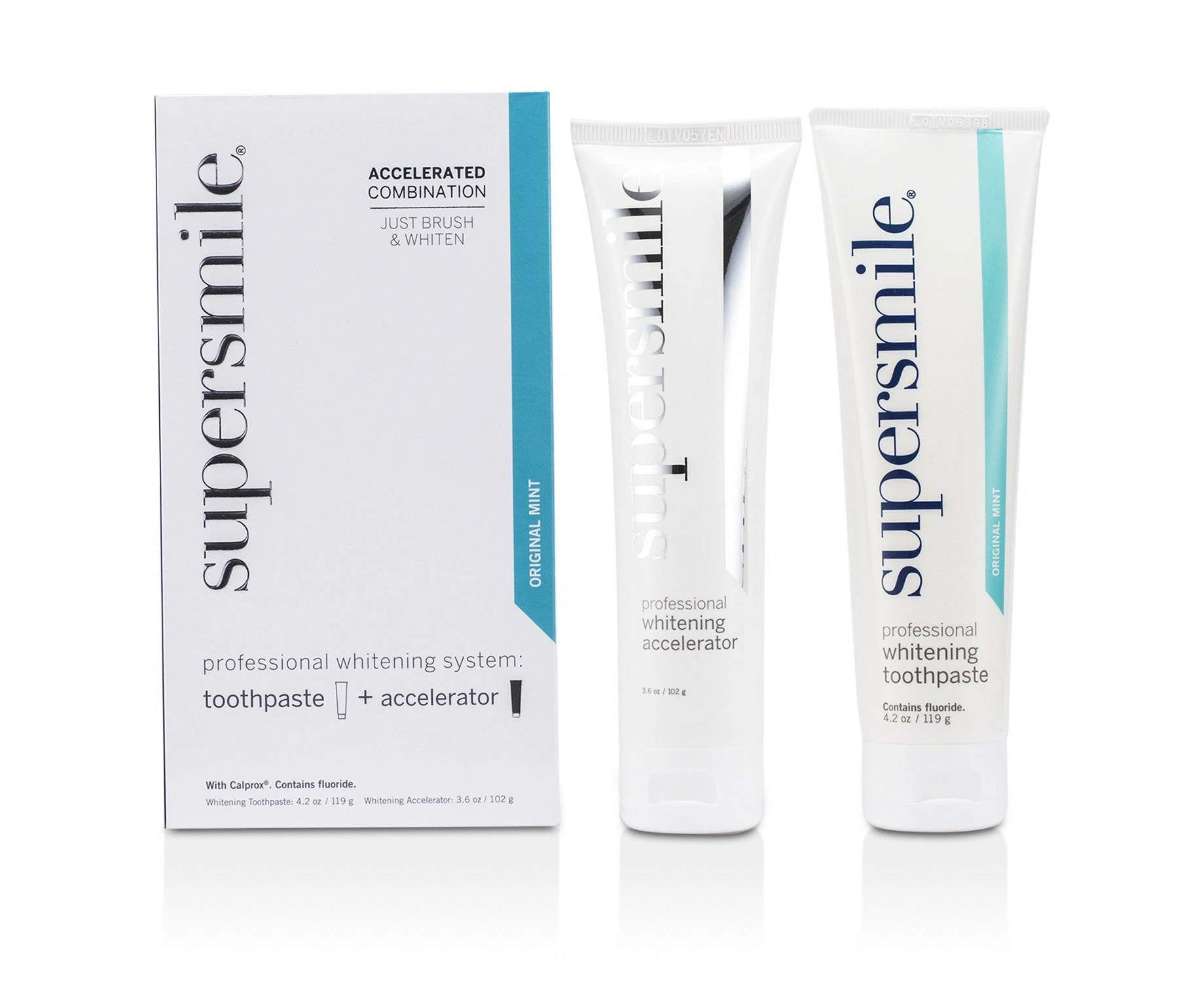 Supersmile Professional Whitening System: Toothpaste 119g/4.2oz + Accelerator 102g/3.6oz  2pcs