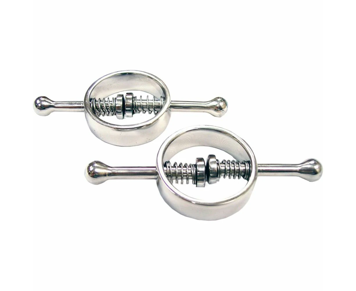 Introducing The Exquisite Steel Pleasure Co. Stainless Steel Nipple Clamps Model X23, Unisex, For Sensational Nipple Stimulation, In Stunning Silver