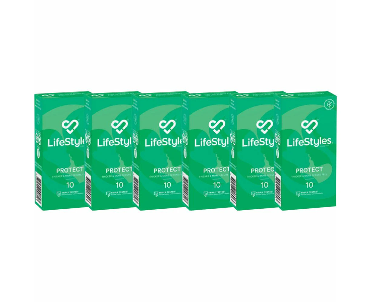 Lifestyles Protect Straight Fit Lubricated Condom Model 52mm Male Smooth Surface Natural Edition