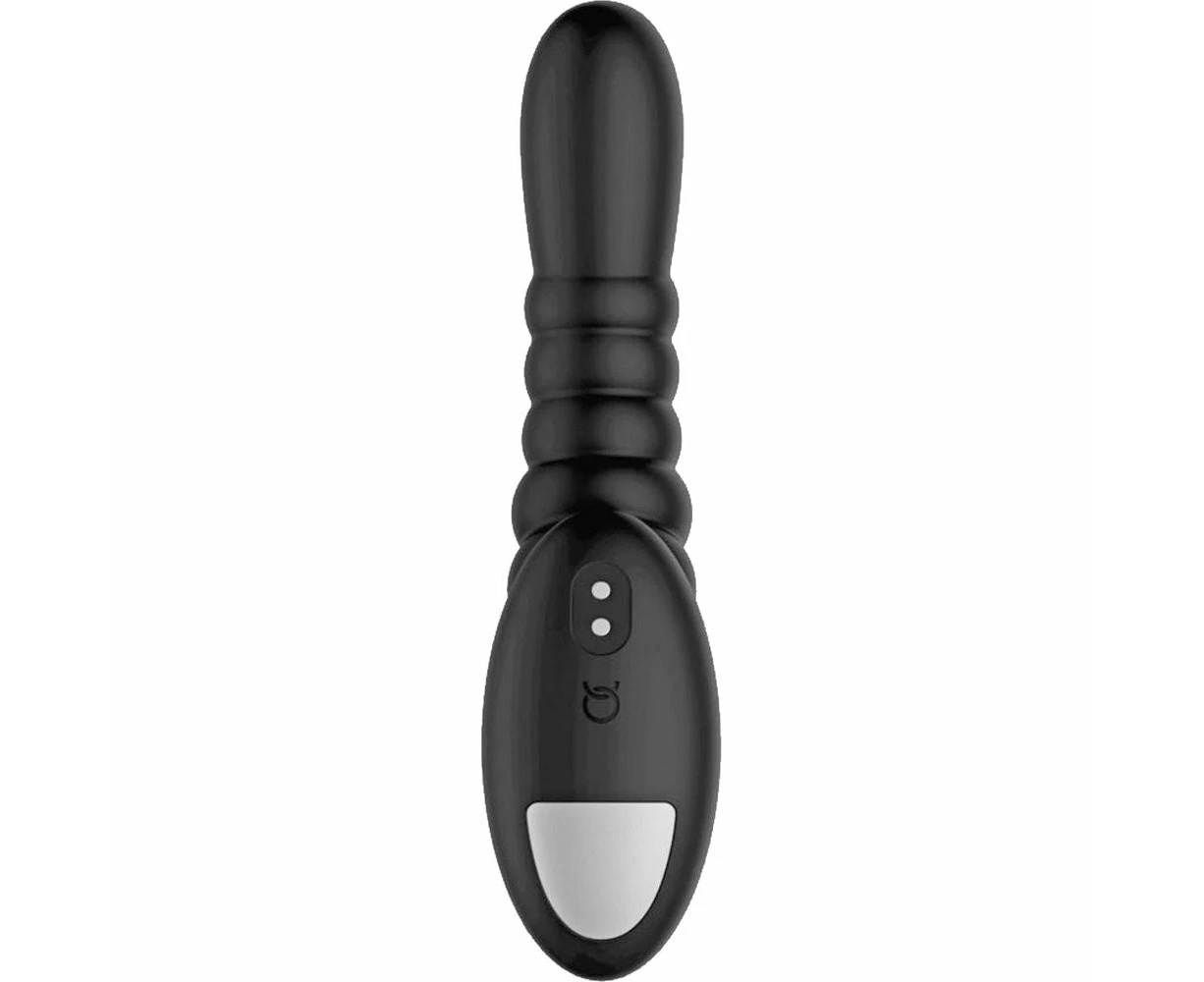 Introducing The Ribbed Pro Massager Black: A Premium Silicone Vibrating Prostate Pleasure Device With 10 Vibration Modes