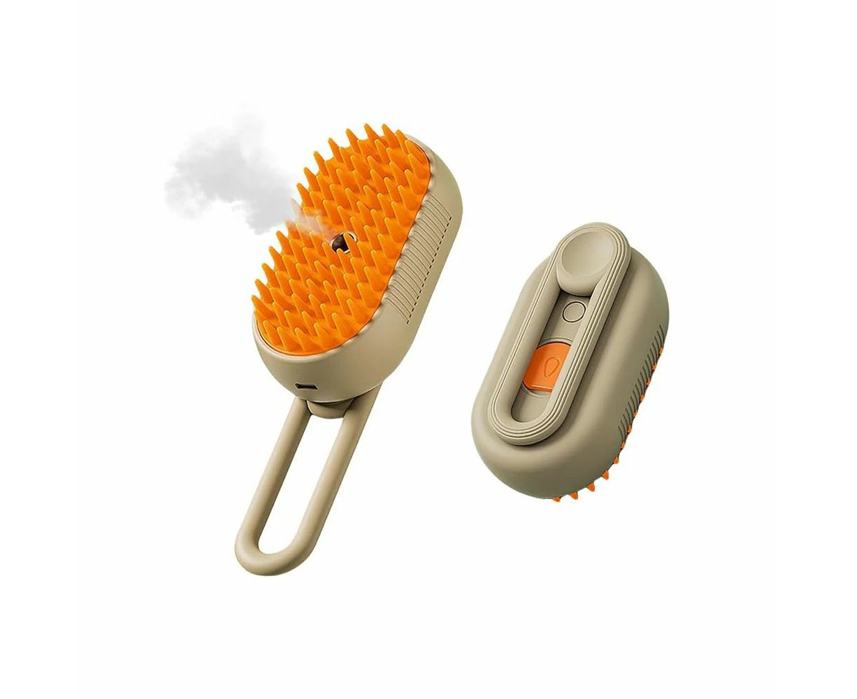 Self Cleaning 3 in 1 Pet Brush,Steam Cat & Dog Brush for Shedding & Grooming (Orange)